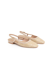 Slingback round toe and low heel - BEIGE