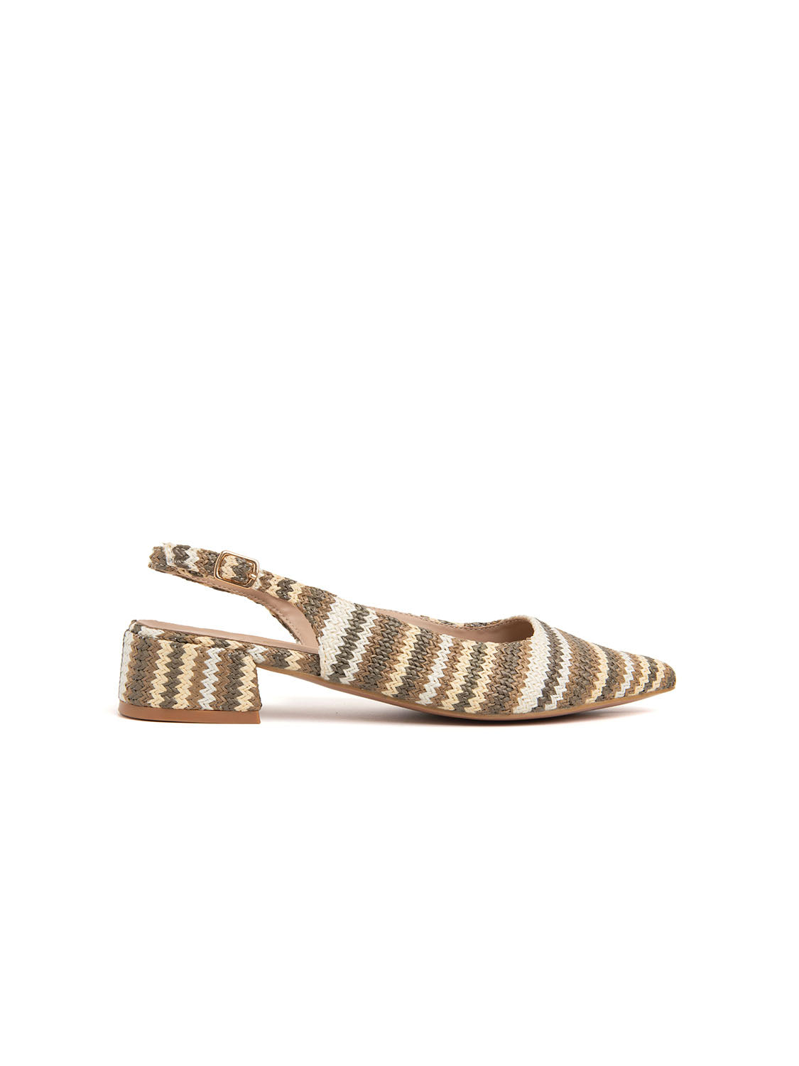 Pointed Slingback with 2cm Heel - GREEN