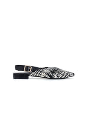 Two-tone fabric slingback - BLACK