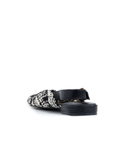 Two-tone fabric slingback - BLACK