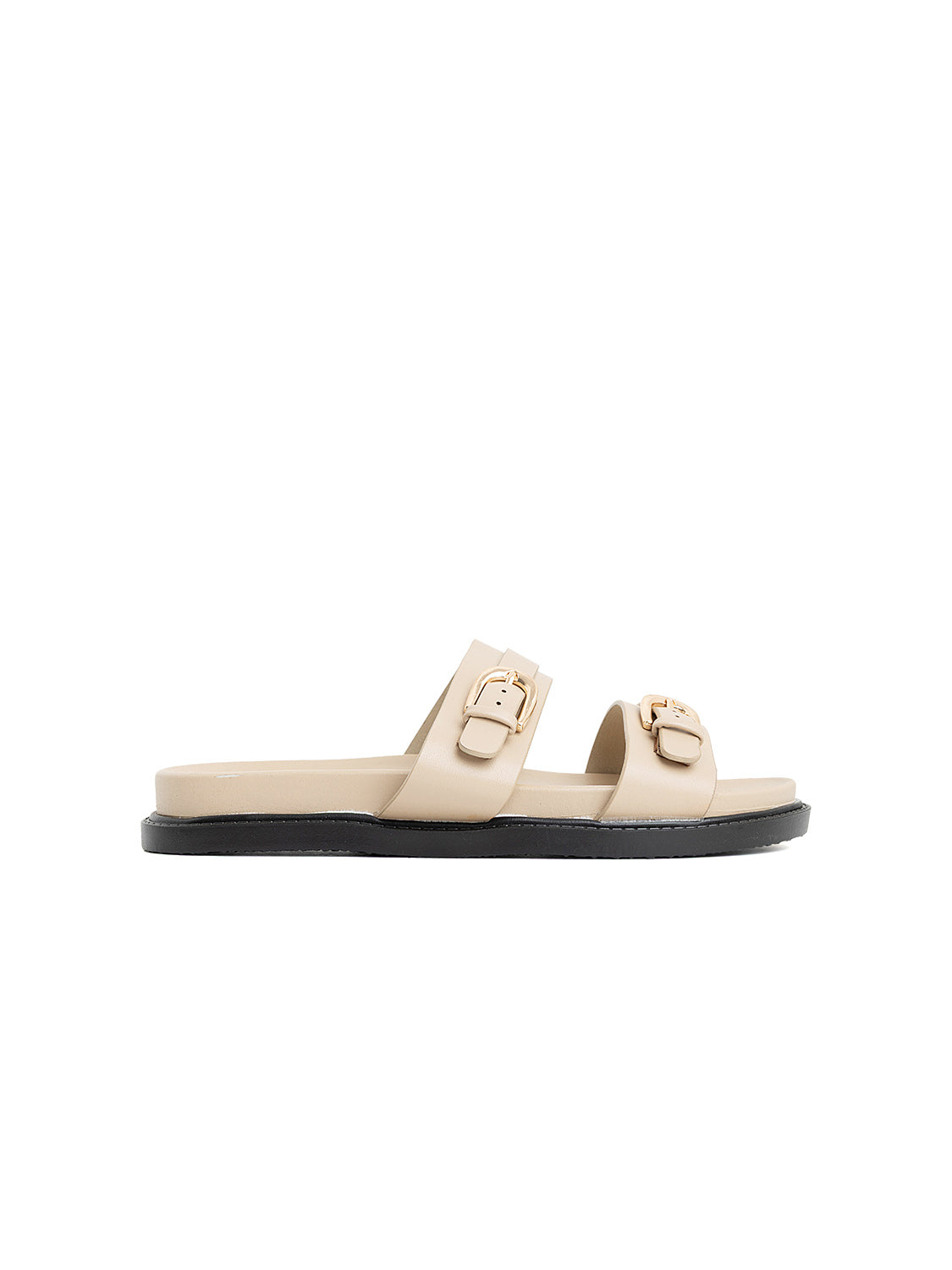 Ciabatta comfort con doppio cinturino - BEIGE
