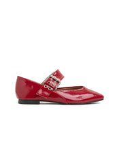 Ballerina with buckle on the instep - RED