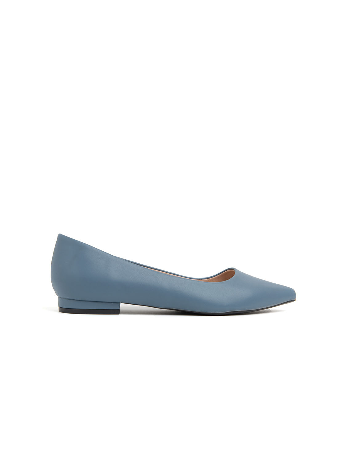 Patent Pointed Ballerina - DUSTY BLUE