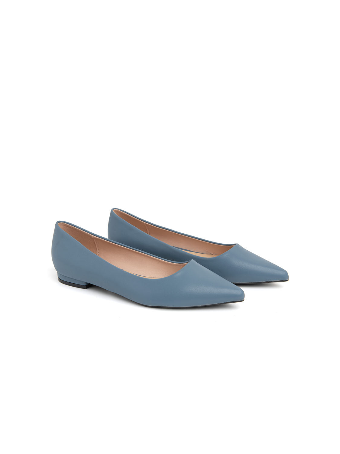 Patent Pointed Ballerina - DUSTY BLUE