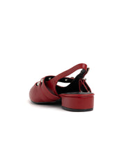 Studded Double Strap Slingback - RED