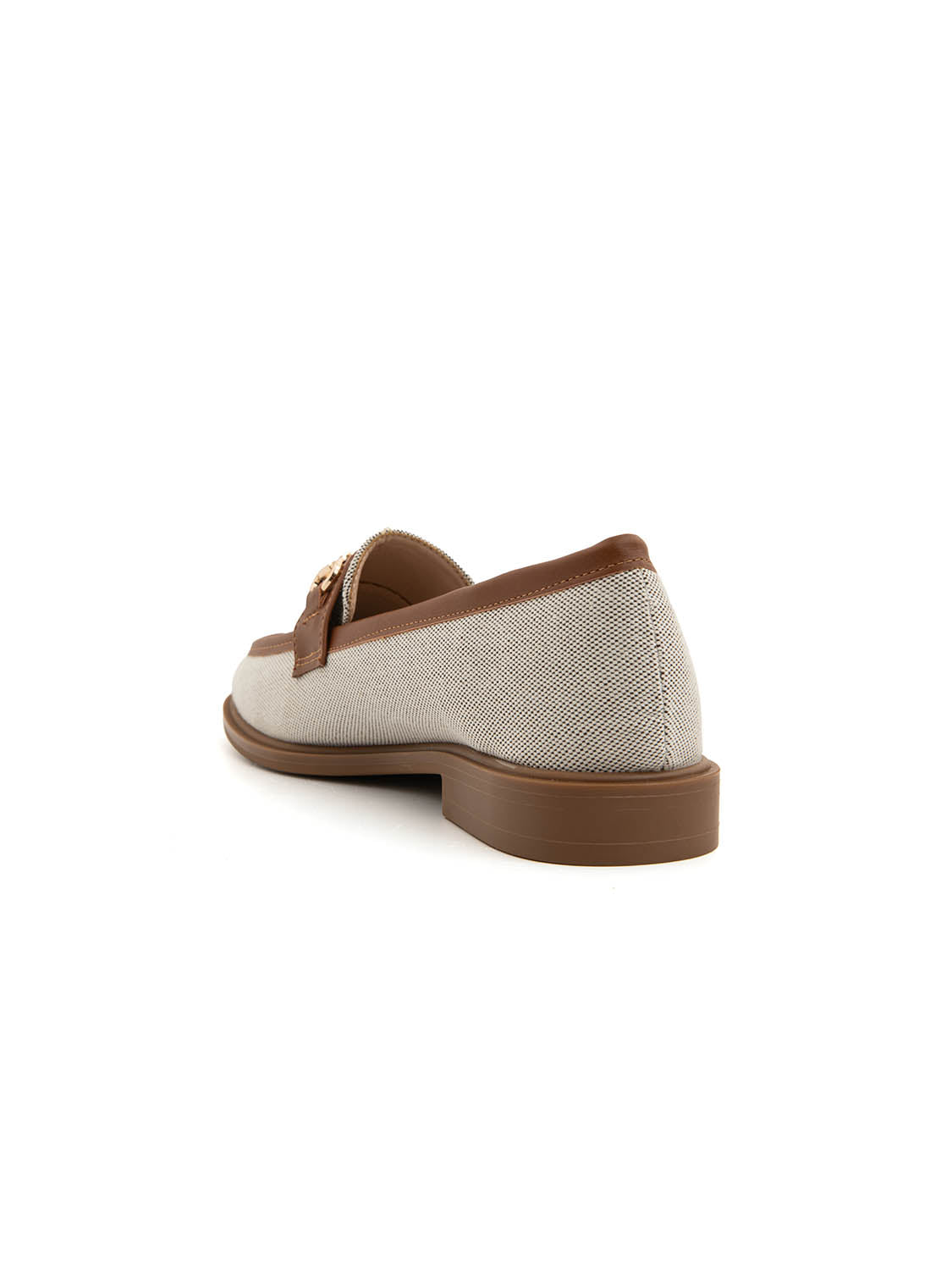 Mocassino bicolore con morsetto oro - CAMMELLO