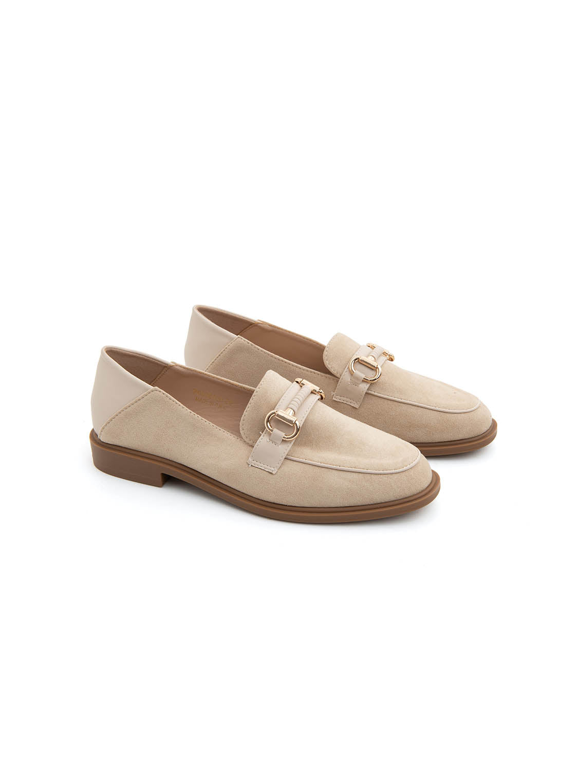 Mocassino bitexture con morsetto - BEIGE