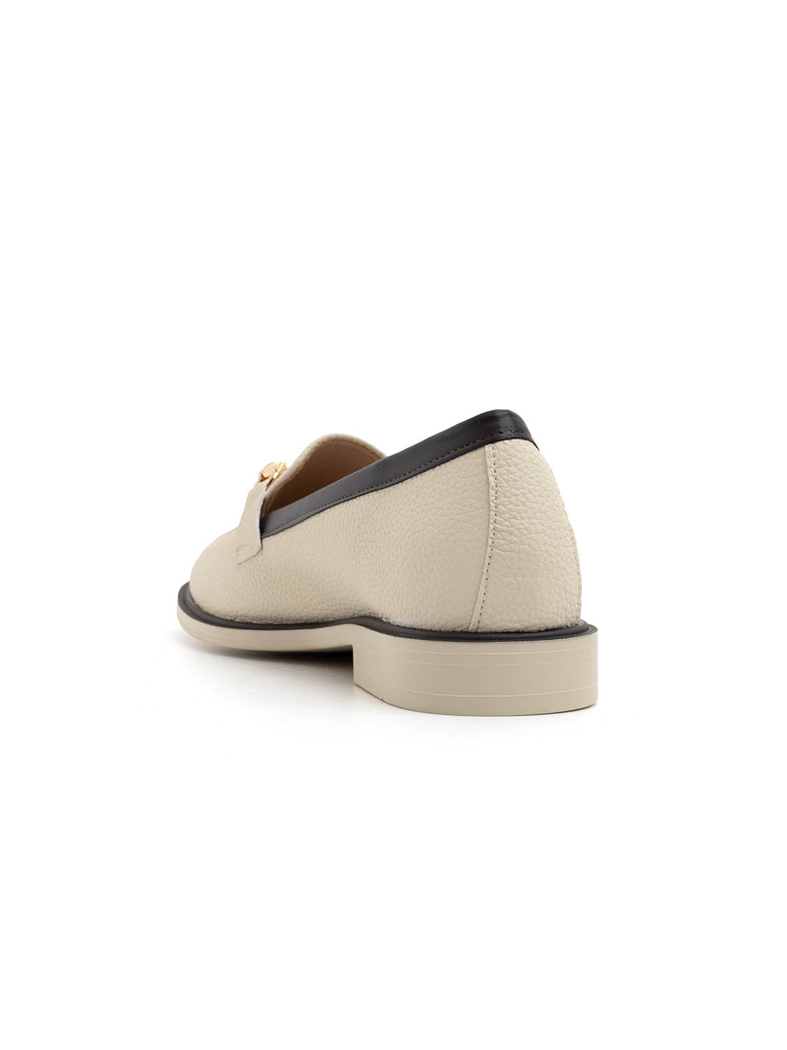 Mocassino outline slim con morsetto oro - BEIGE