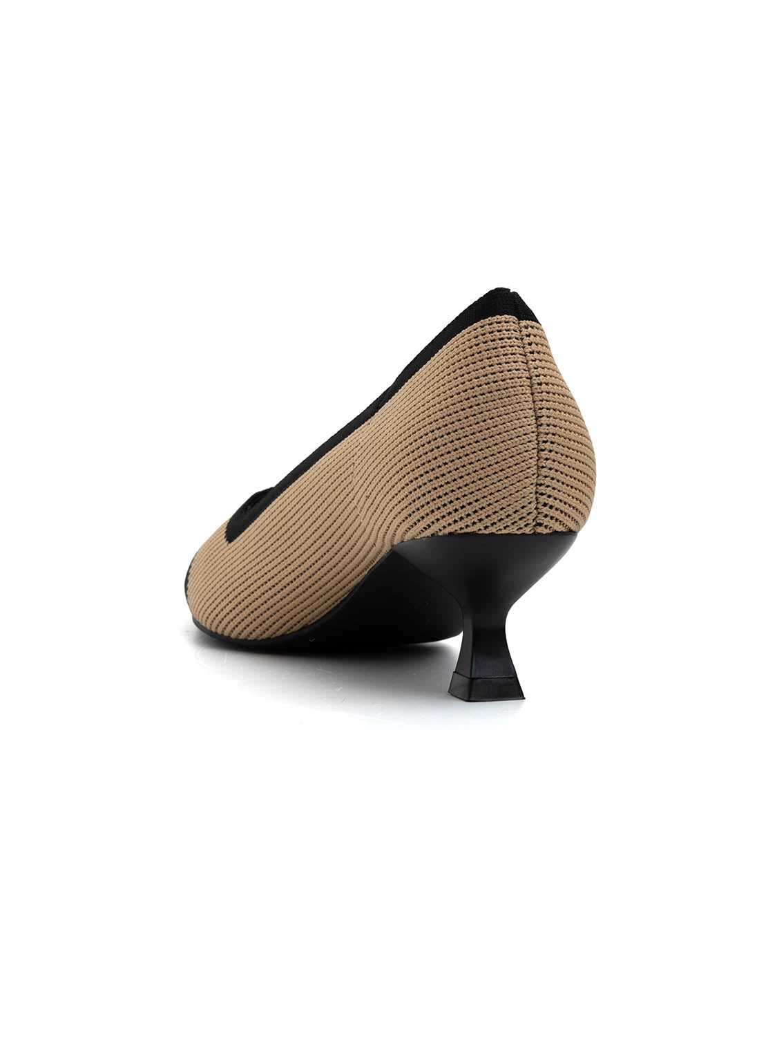 Decolleté a punta bicolore con tacco kitten - KHAKI