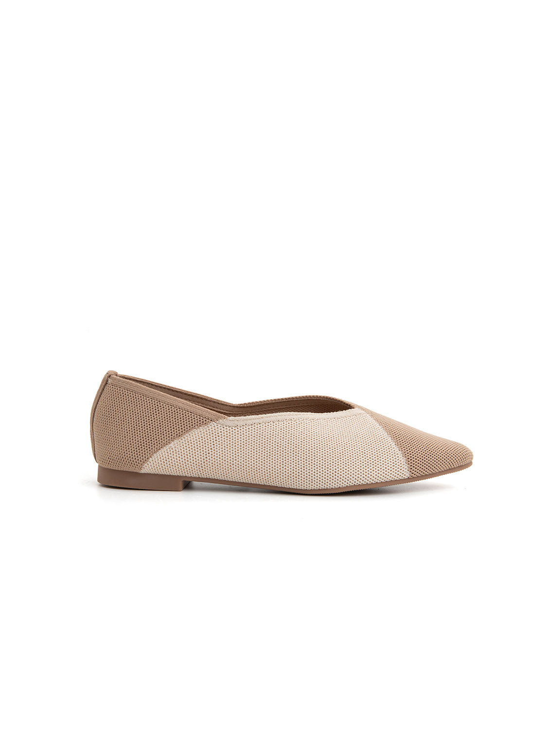 Ballerina micro-intrecciata bicolore - KHAKI