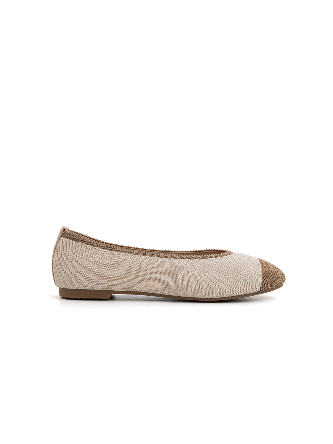 Ballerina classica micro-intrecciata bicolore - BEIGE