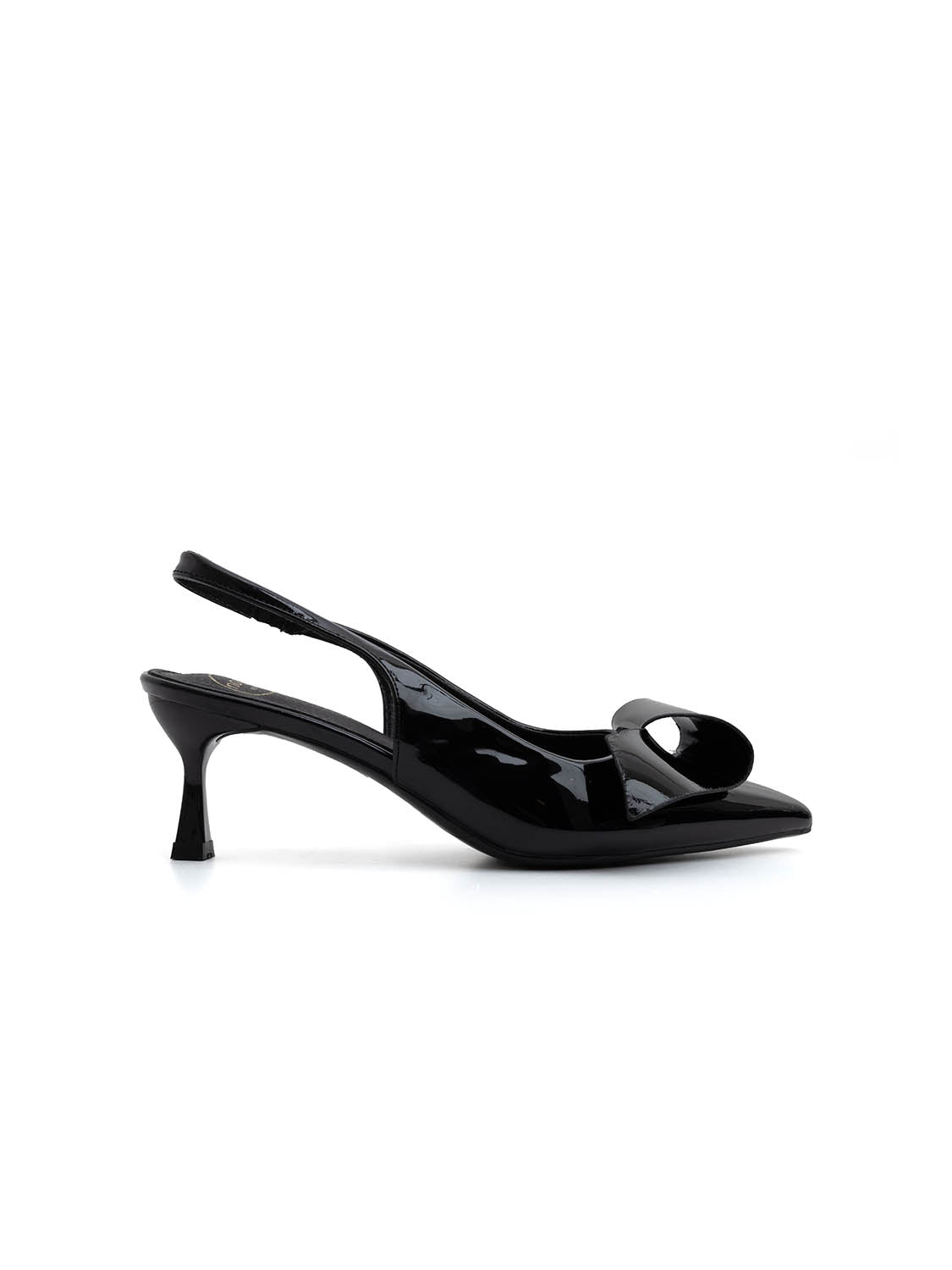 Slingback patent con dettaglio - NERO