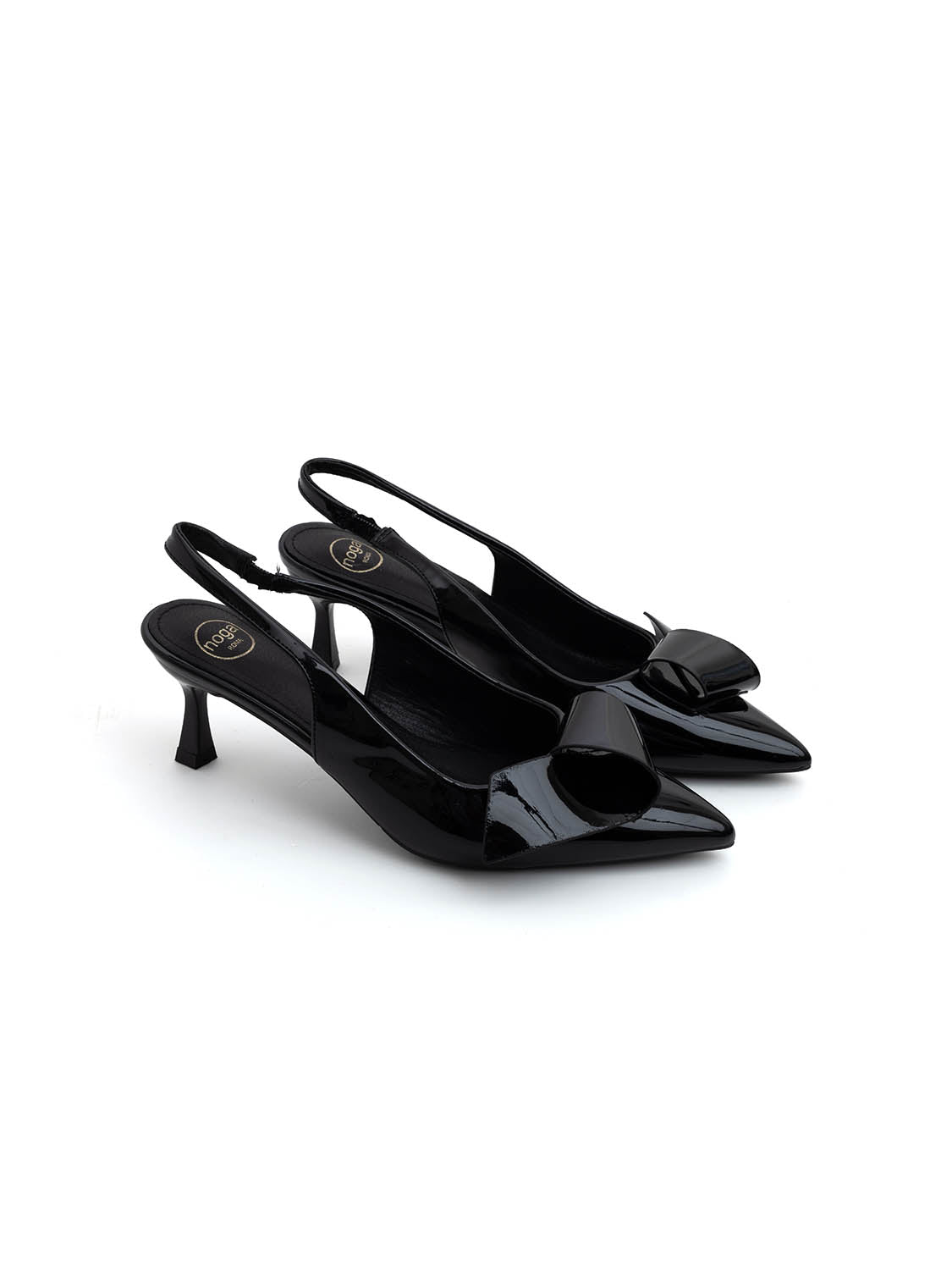 Slingback patent con dettaglio - NERO