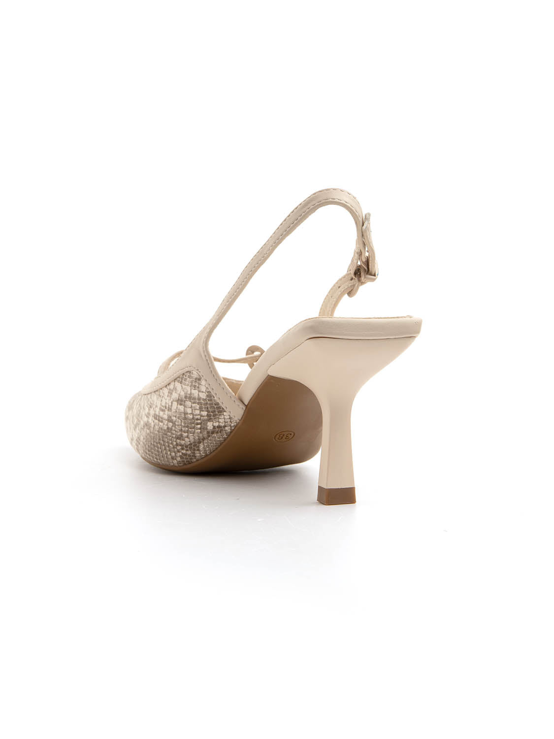 Slingback python-glam - BEIGE