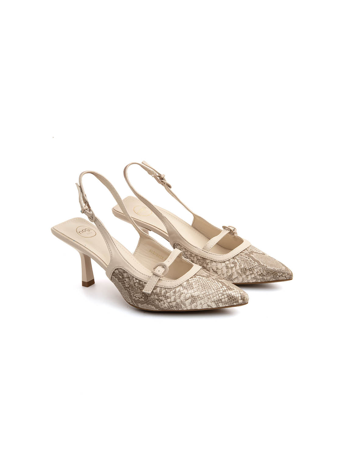 Slingback python-glam - BEIGE