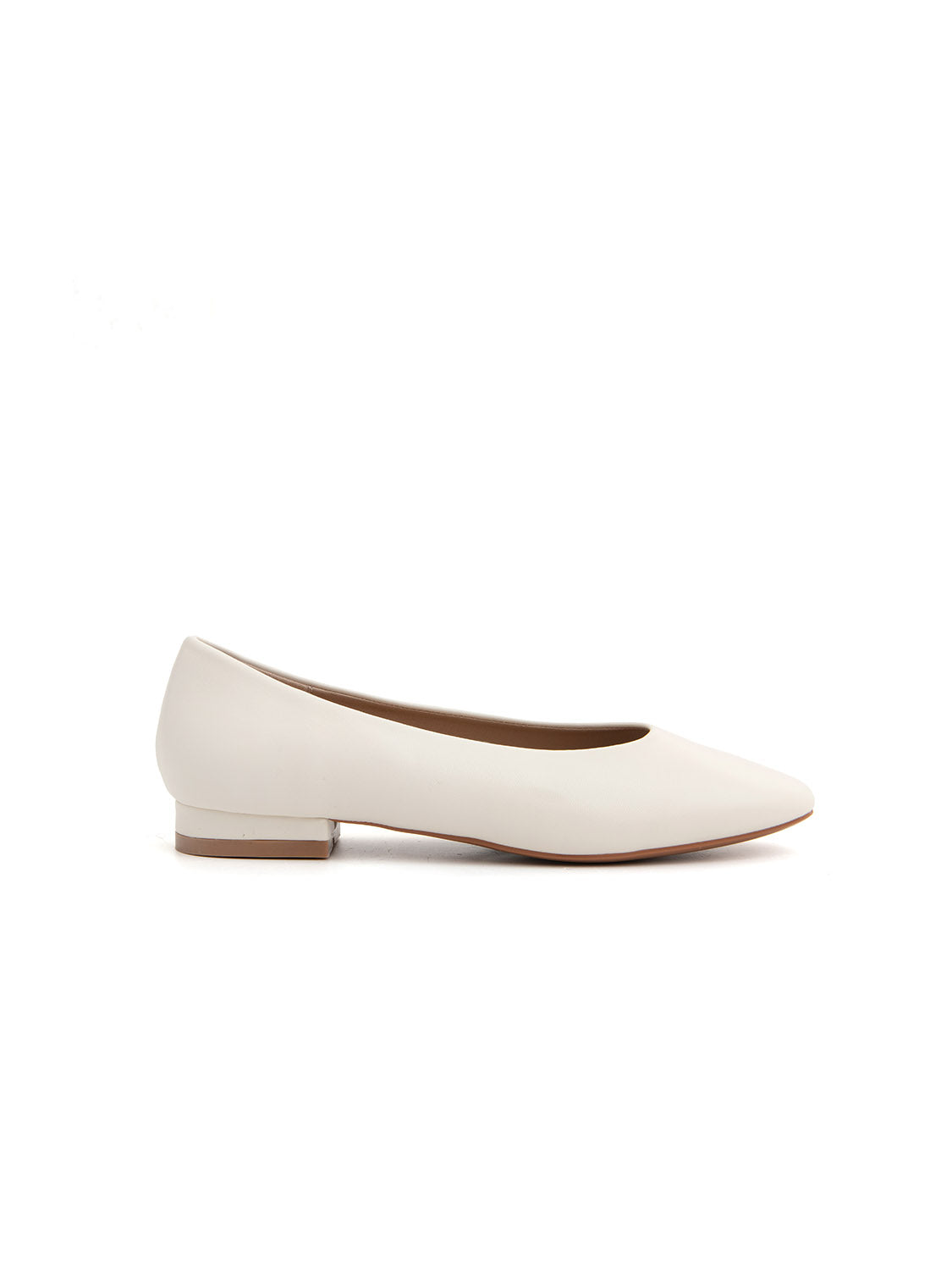 Ballerina minimal con scollo a cuore - BEIGE