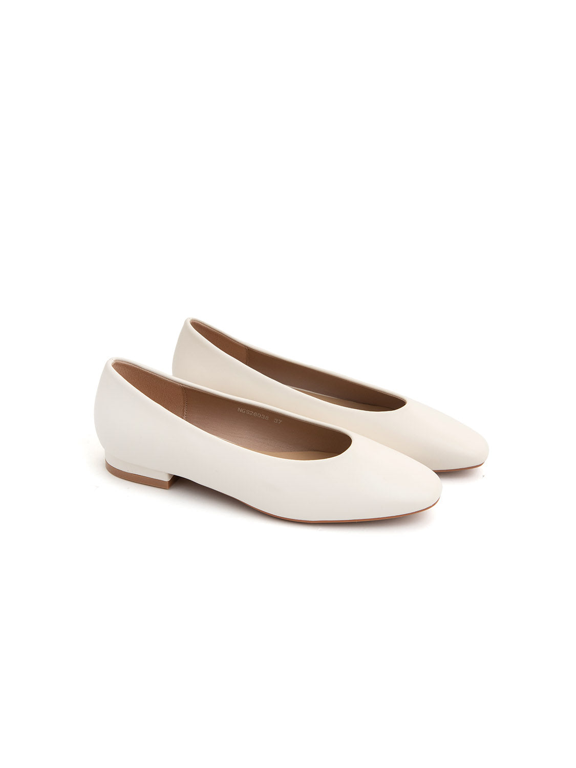 Ballerina minimal con scollo a cuore - BEIGE