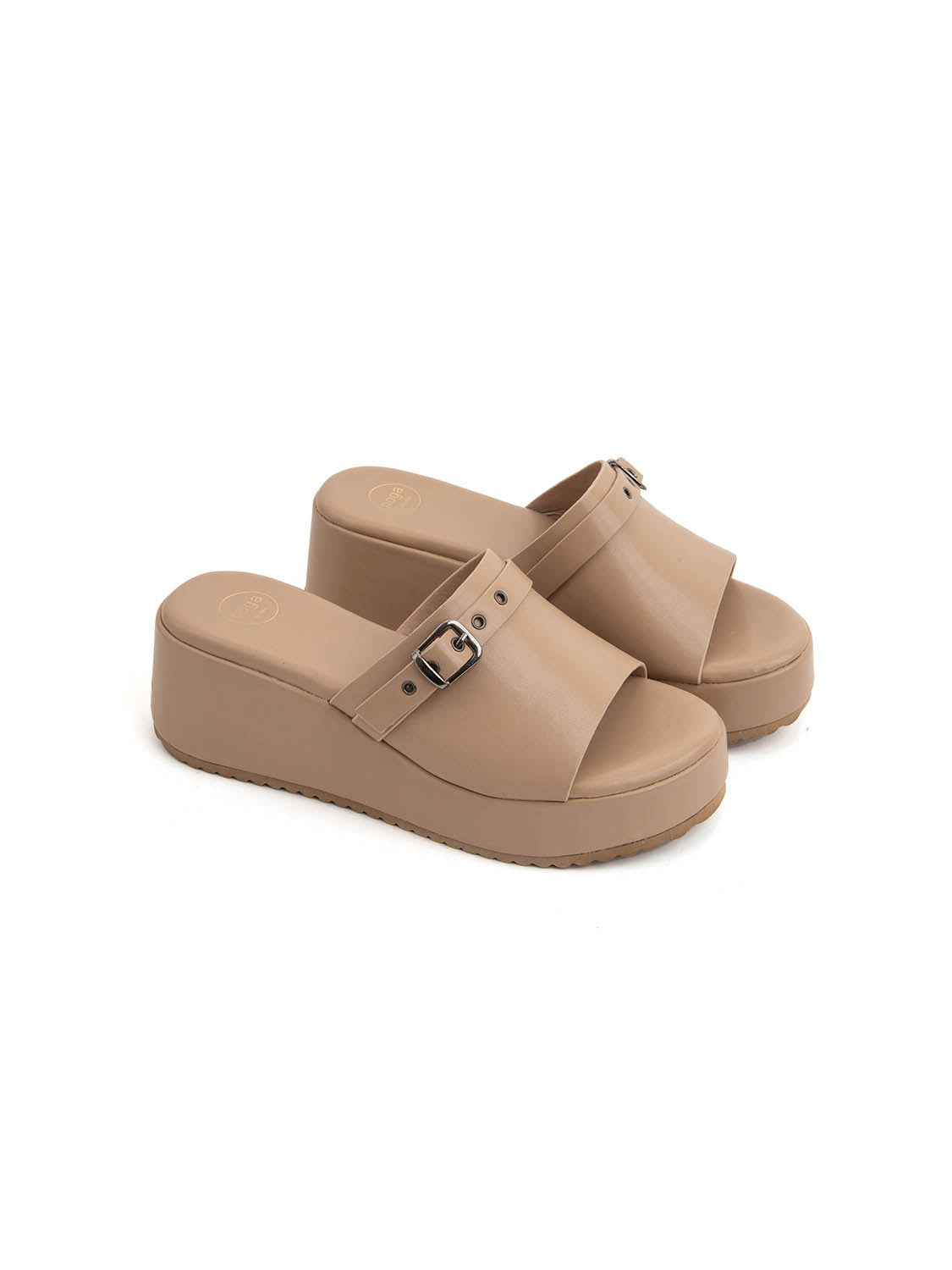 Sabot platform-rock con borchie - BEIGE