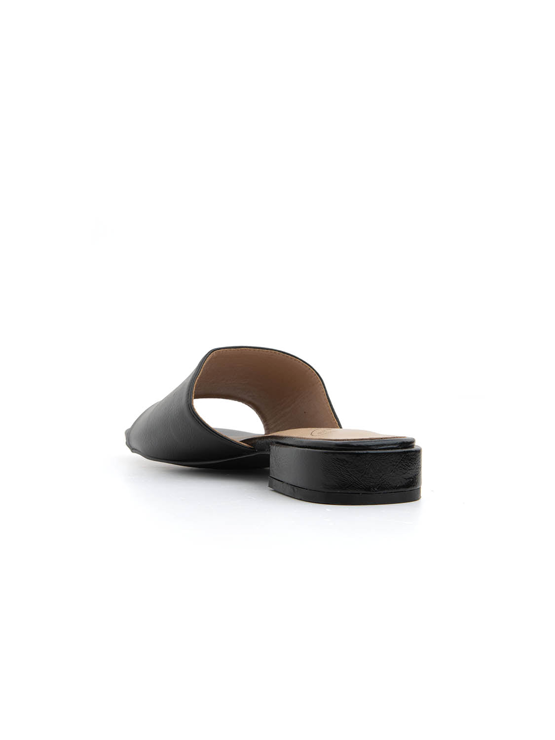 Ciabatta glossy con fascia ampia - NERO