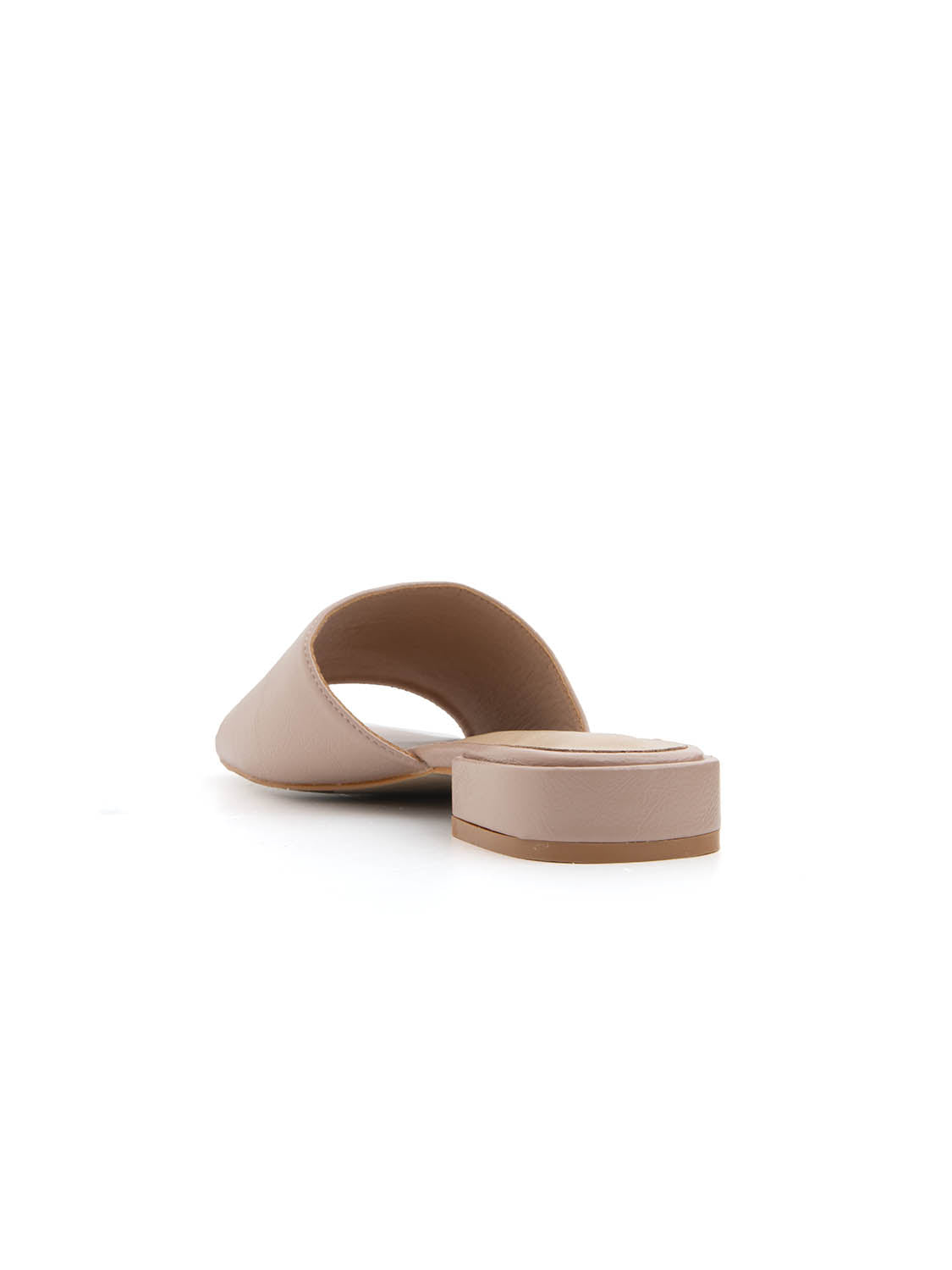 Ciabatta glossy con fascia ampia - NUDE