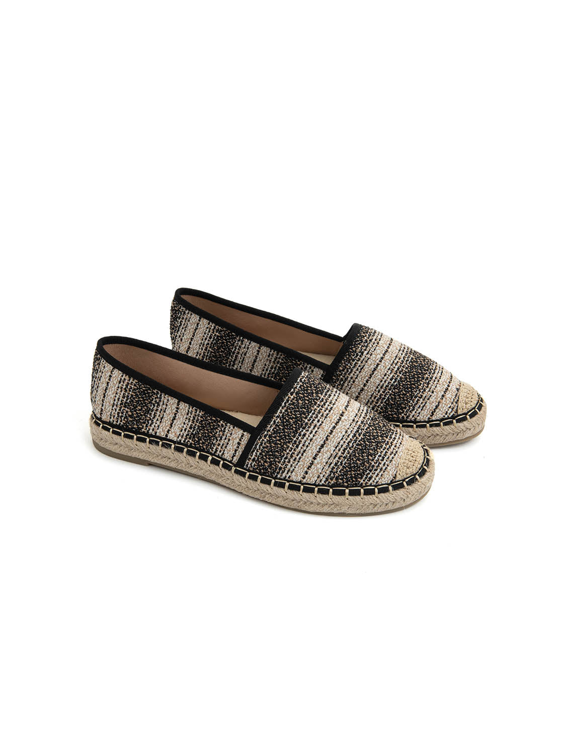 Espadrillas natural in paglia - NERO