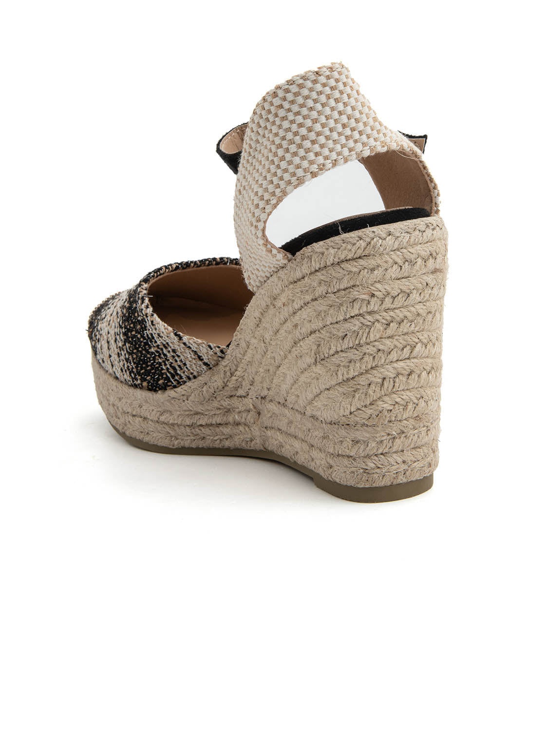 Espadrillas natural con zeppa - NERO