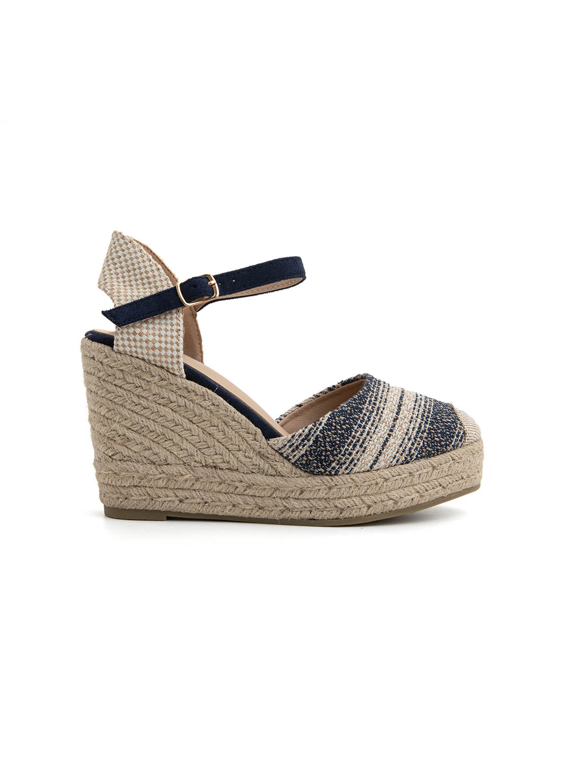 Espadrillas natural con zeppa - BLUE