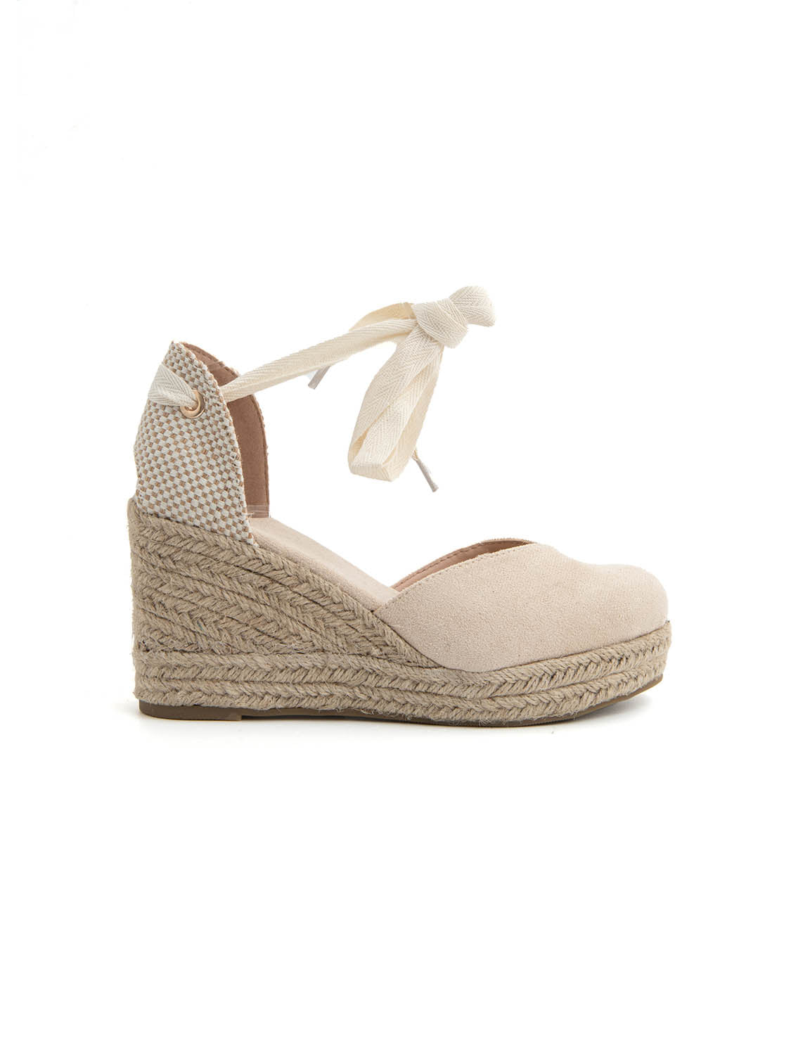 Espadrillas suede-touch con zeppa - BEIGE