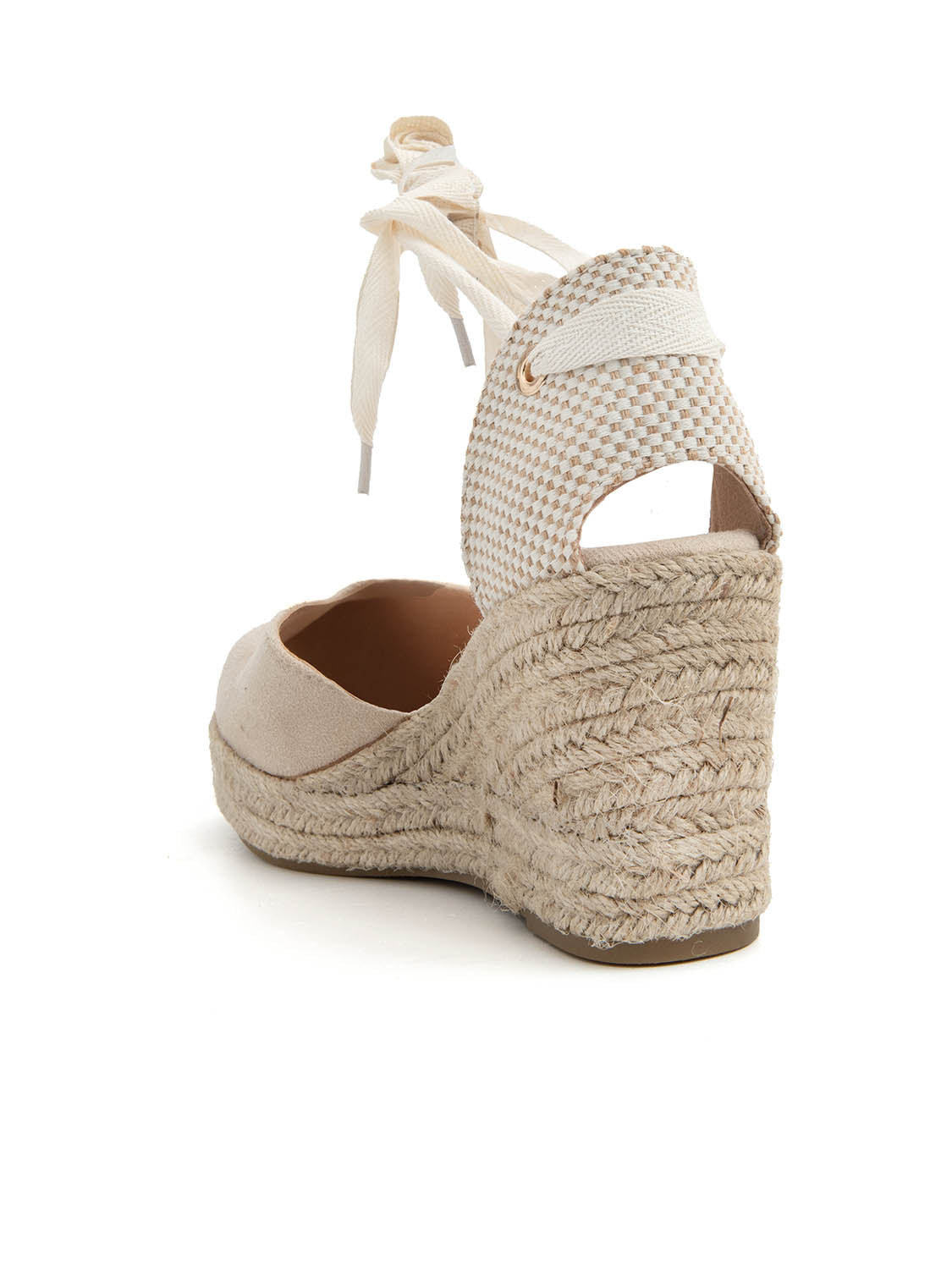 Espadrillas suede-touch con zeppa - BEIGE