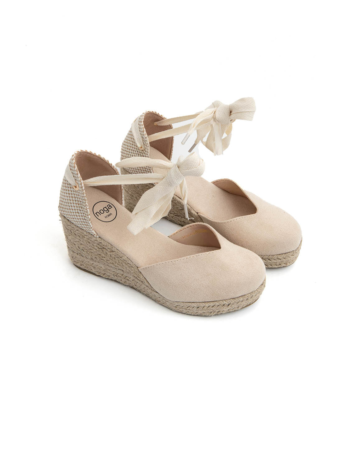Espadrillas suede-touch con zeppa - BEIGE
