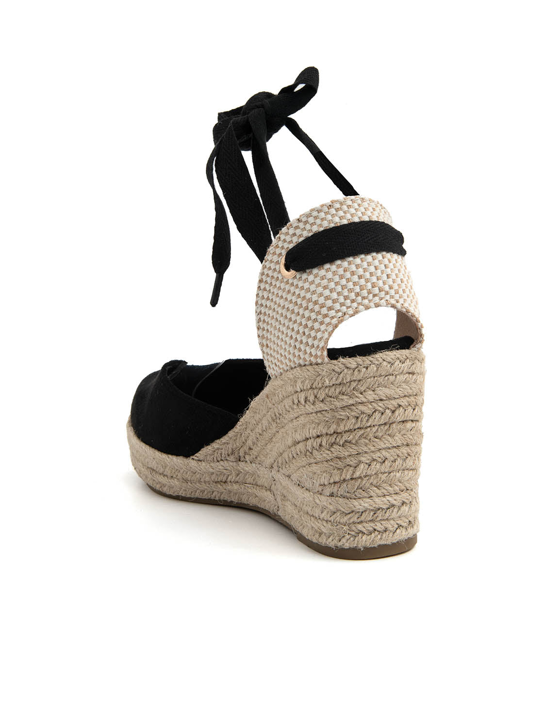 Espadrillas suede-touch con zeppa - NERO
