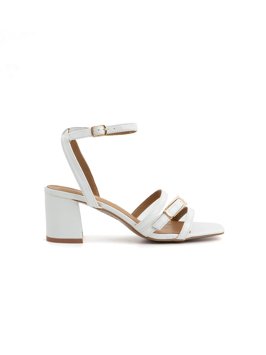 Sandalo glossy con fascette a incrocio - BIANCO