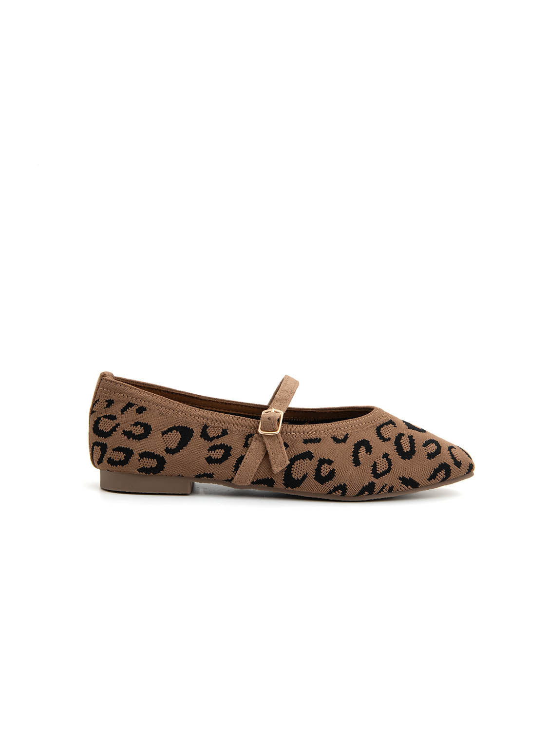 Ballerina micro-intrecciata in tessuto - LEOPARDATO