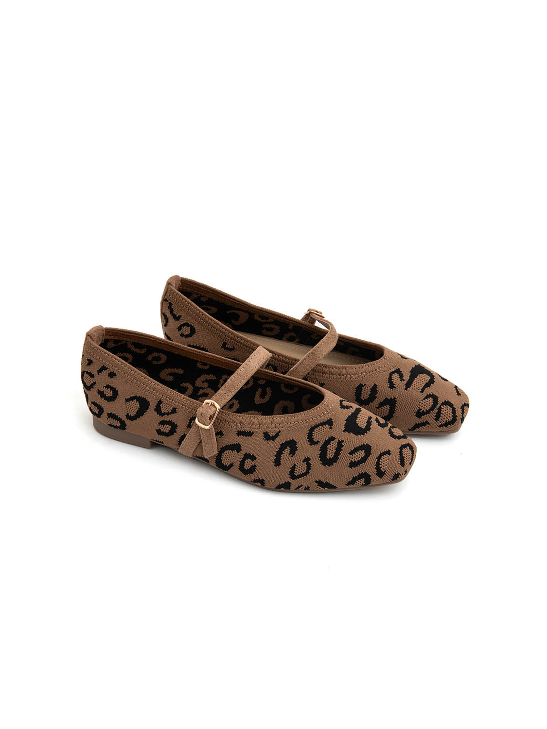 Ballerina micro-intrecciata in tessuto - LEOPARDATO
