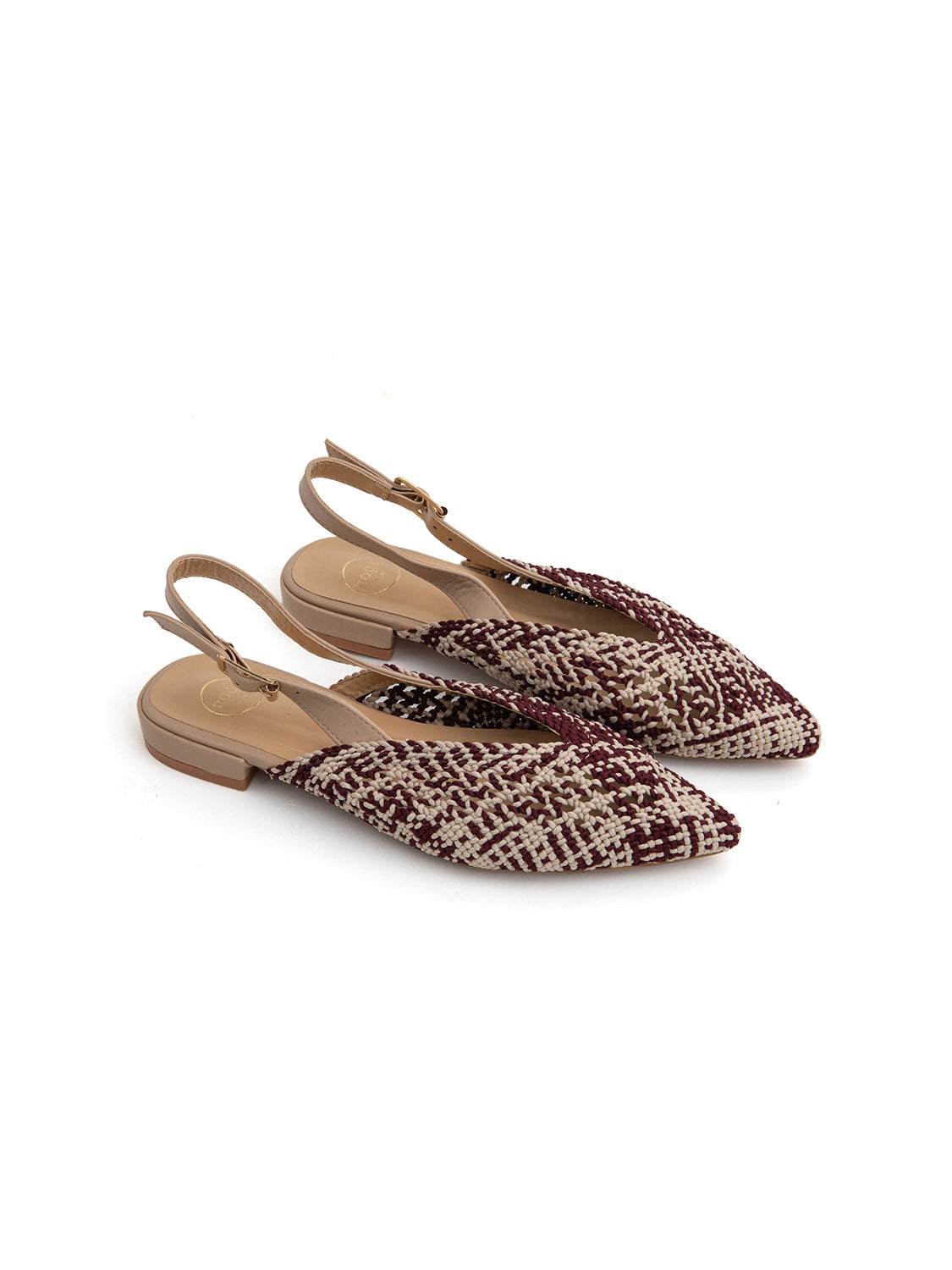 Slingback chic-fabric bicolore - BEIGE