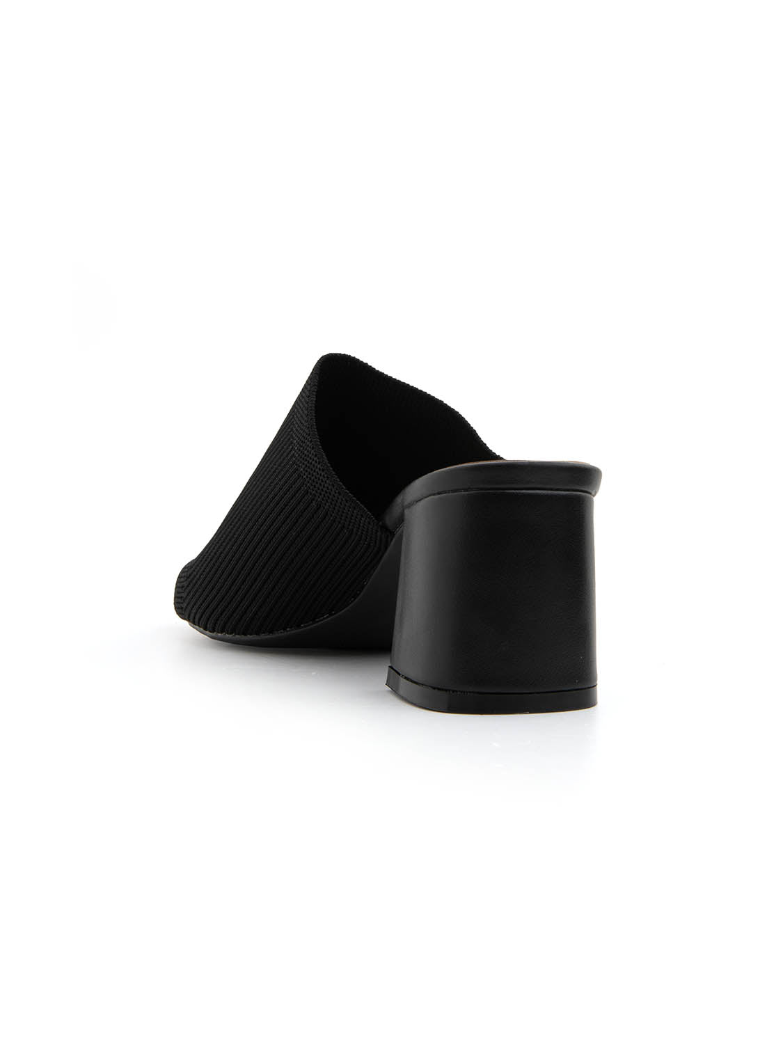 Sabot con tacco largo e fascia microintrecciata - NERO