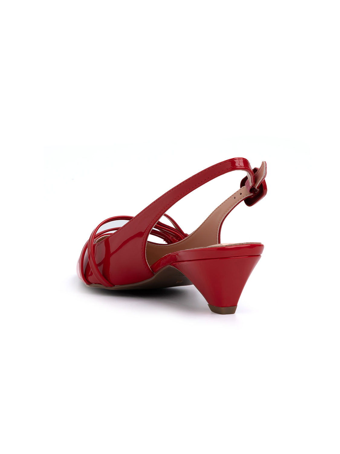 Slingback with bows and cone heel - RED