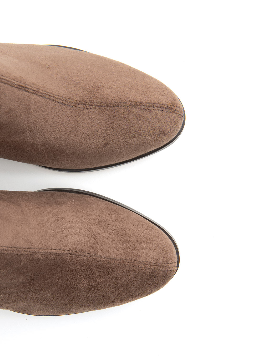 Tronchetto con tacco a blocco sock style in simil camoscio - KHAKI