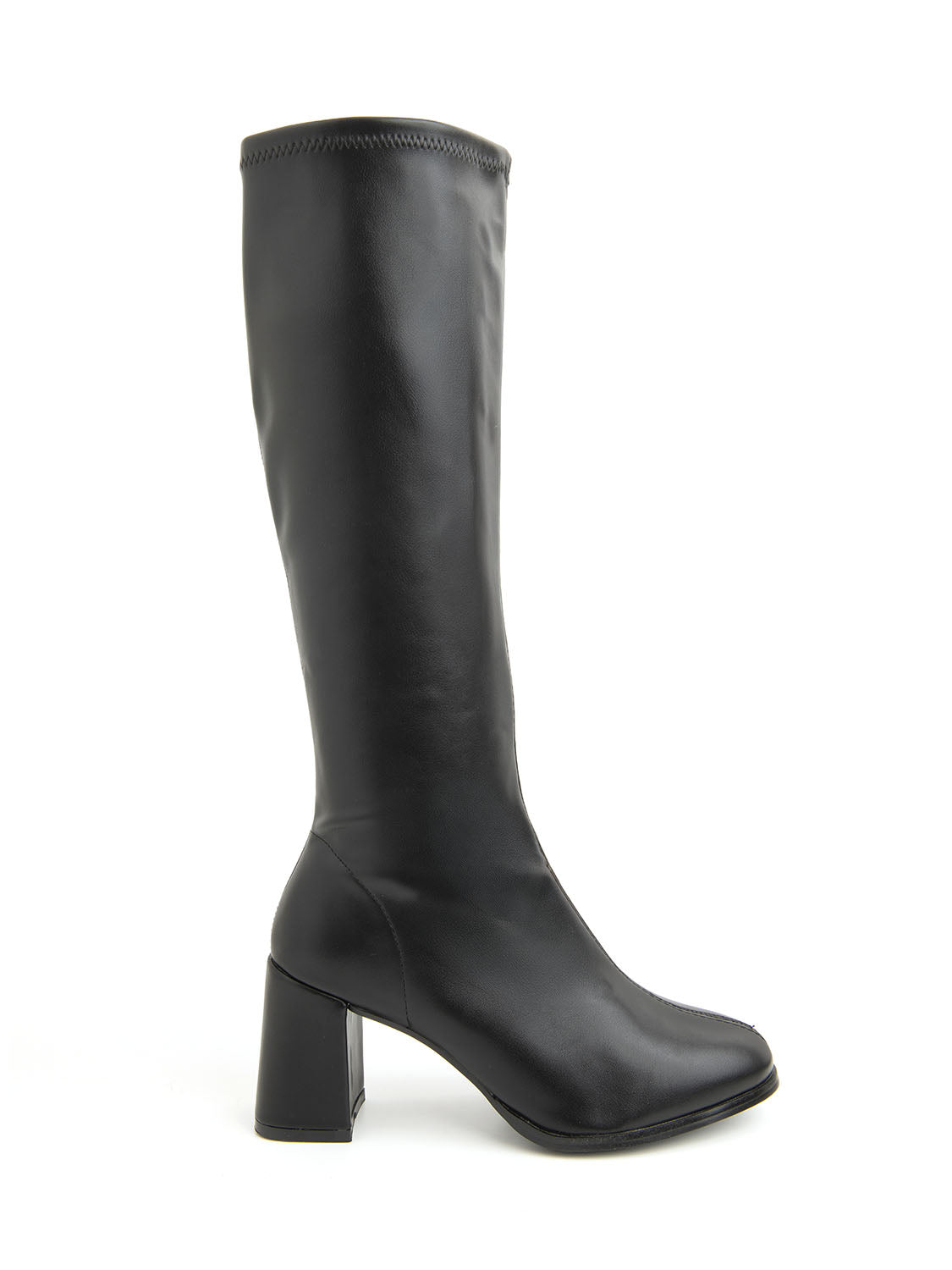 Stivale con tacco scultoreo sock style - NERO