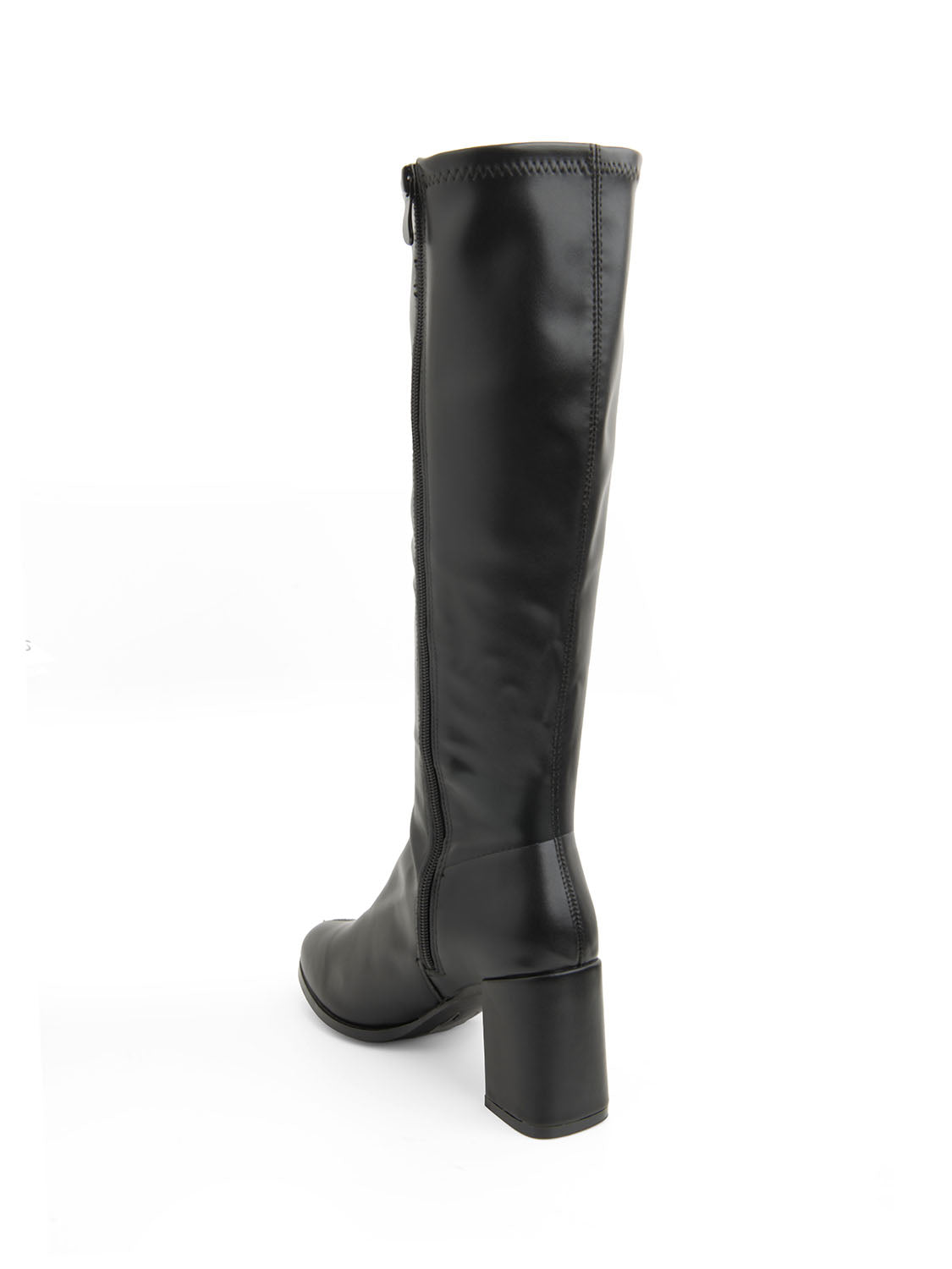 Stivale con tacco scultoreo sock style - NERO
