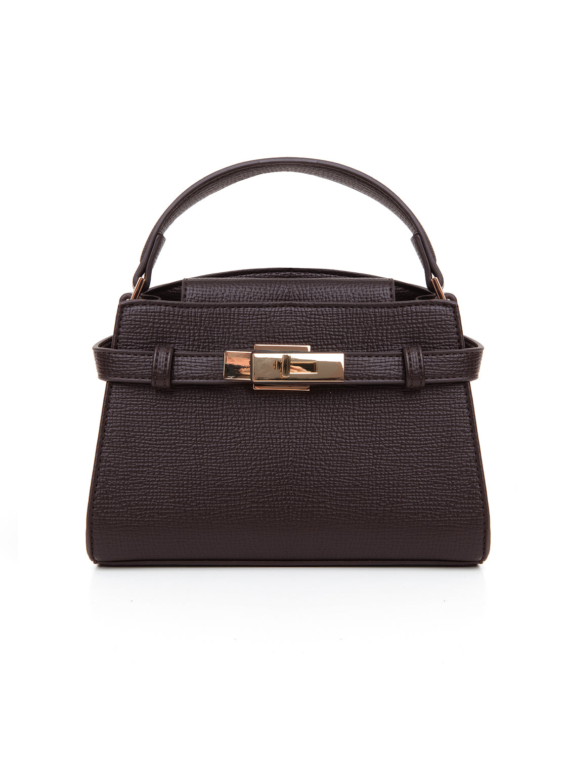 Mini handbag strutturata - MARRONE