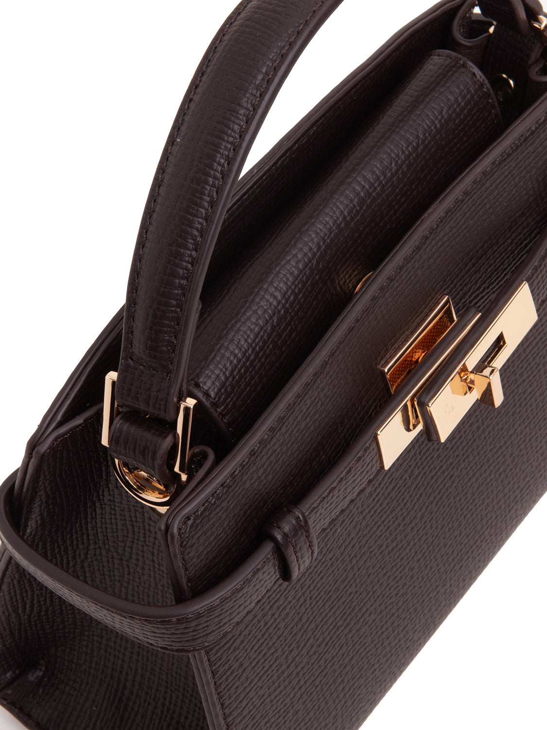 Mini handbag strutturata - MARRONE