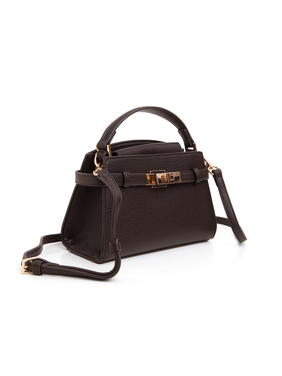 Mini handbag strutturata - MARRONE
