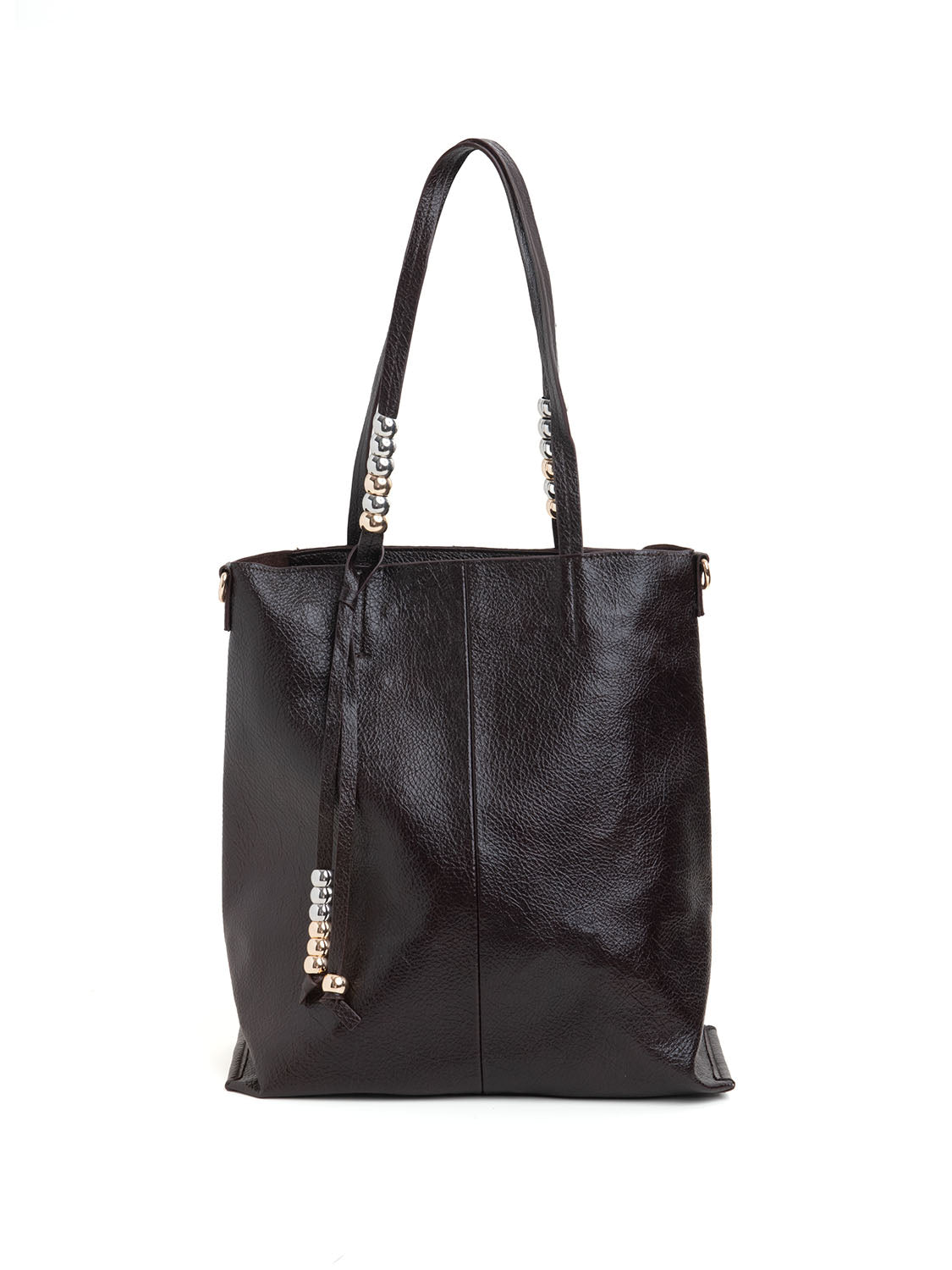 Shopper con boules metalliche - ROSSO
