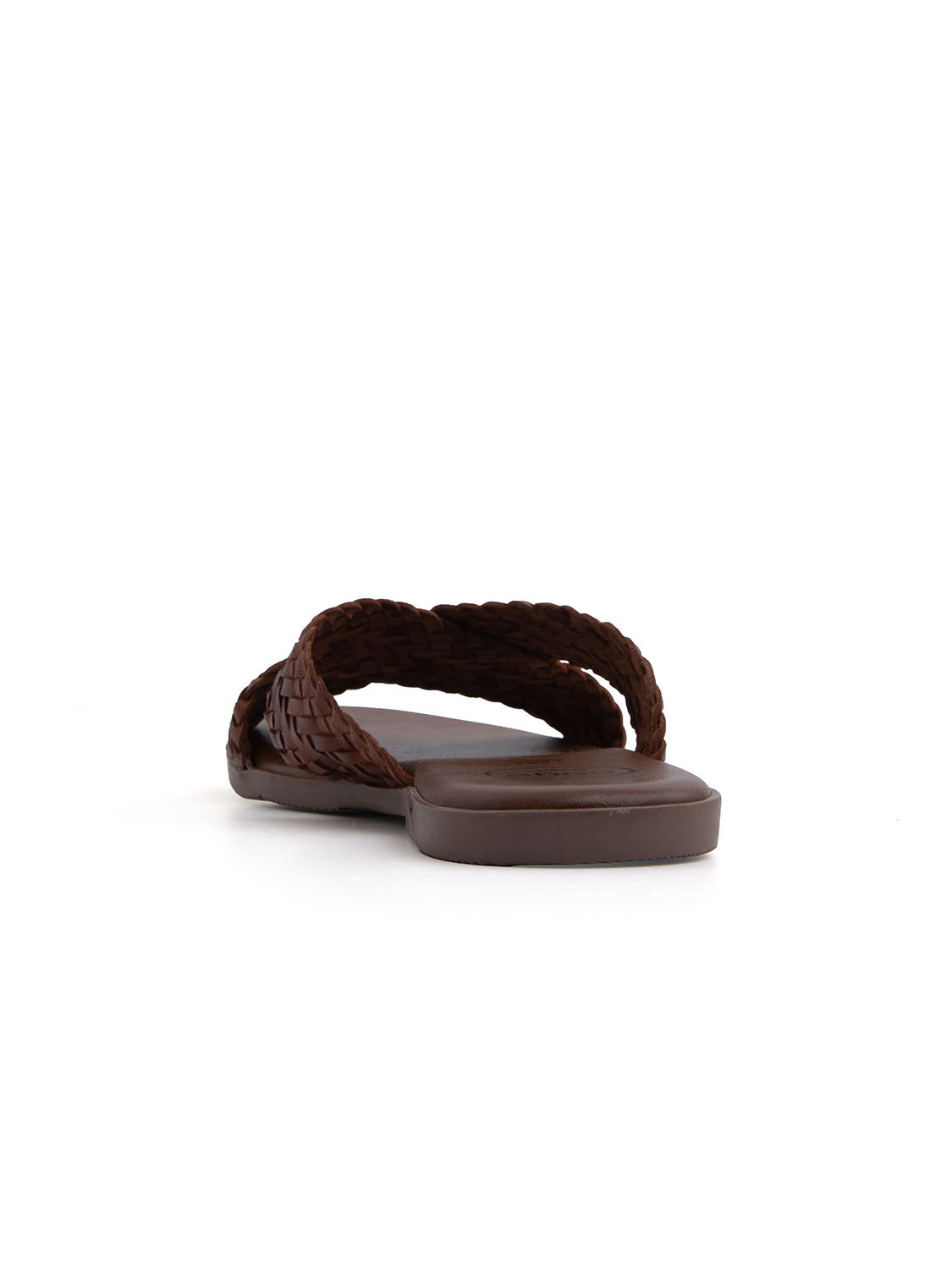 Ciabatta Flat "Woven Cross" in Vera Pelle - CUOIO