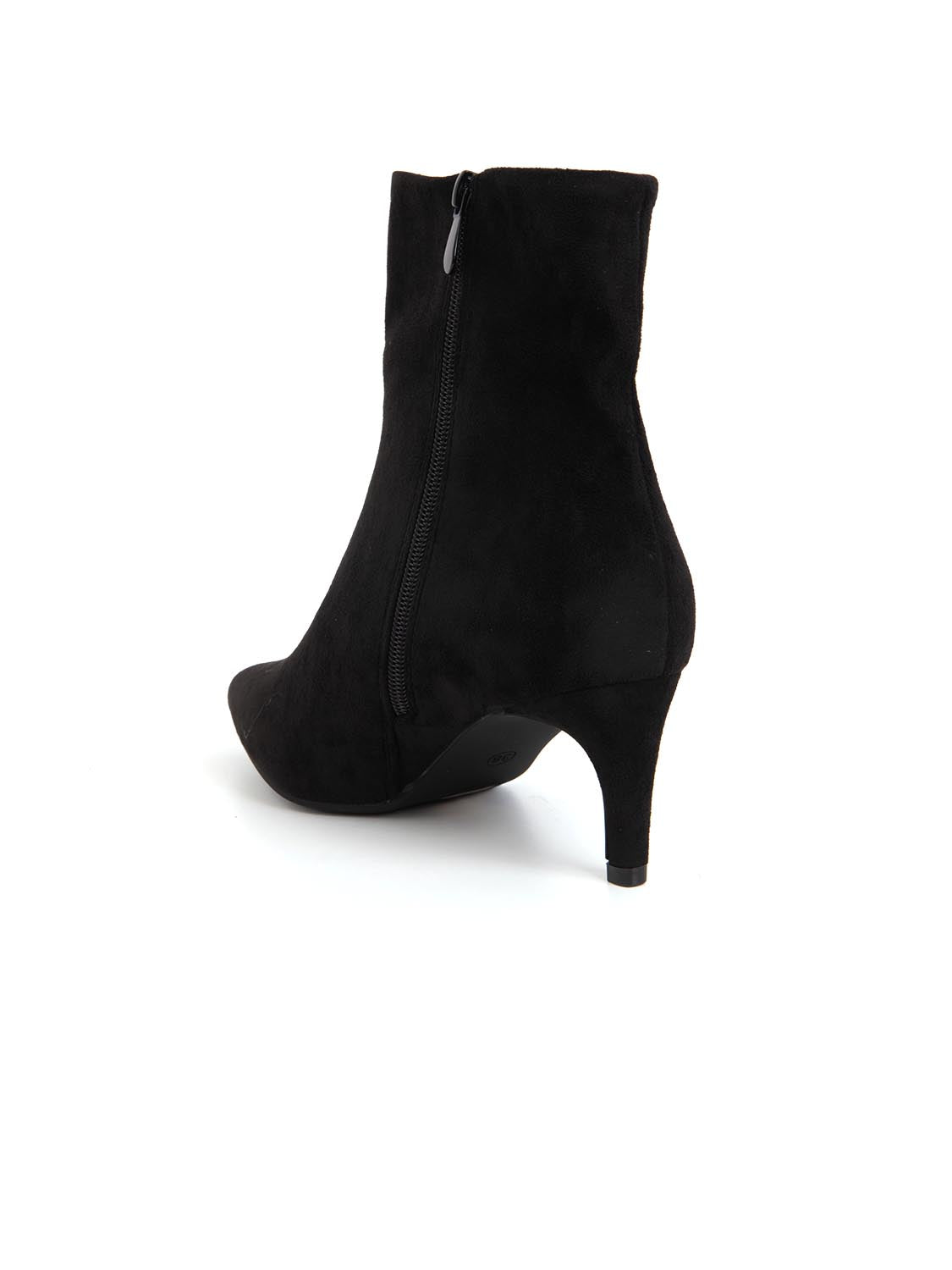 Tronchetto con tacco kitten in simil camoscio - NERO