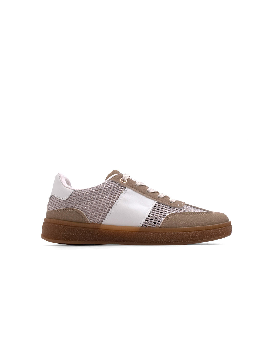 Sneaker bi-color traforata- KHAKI
