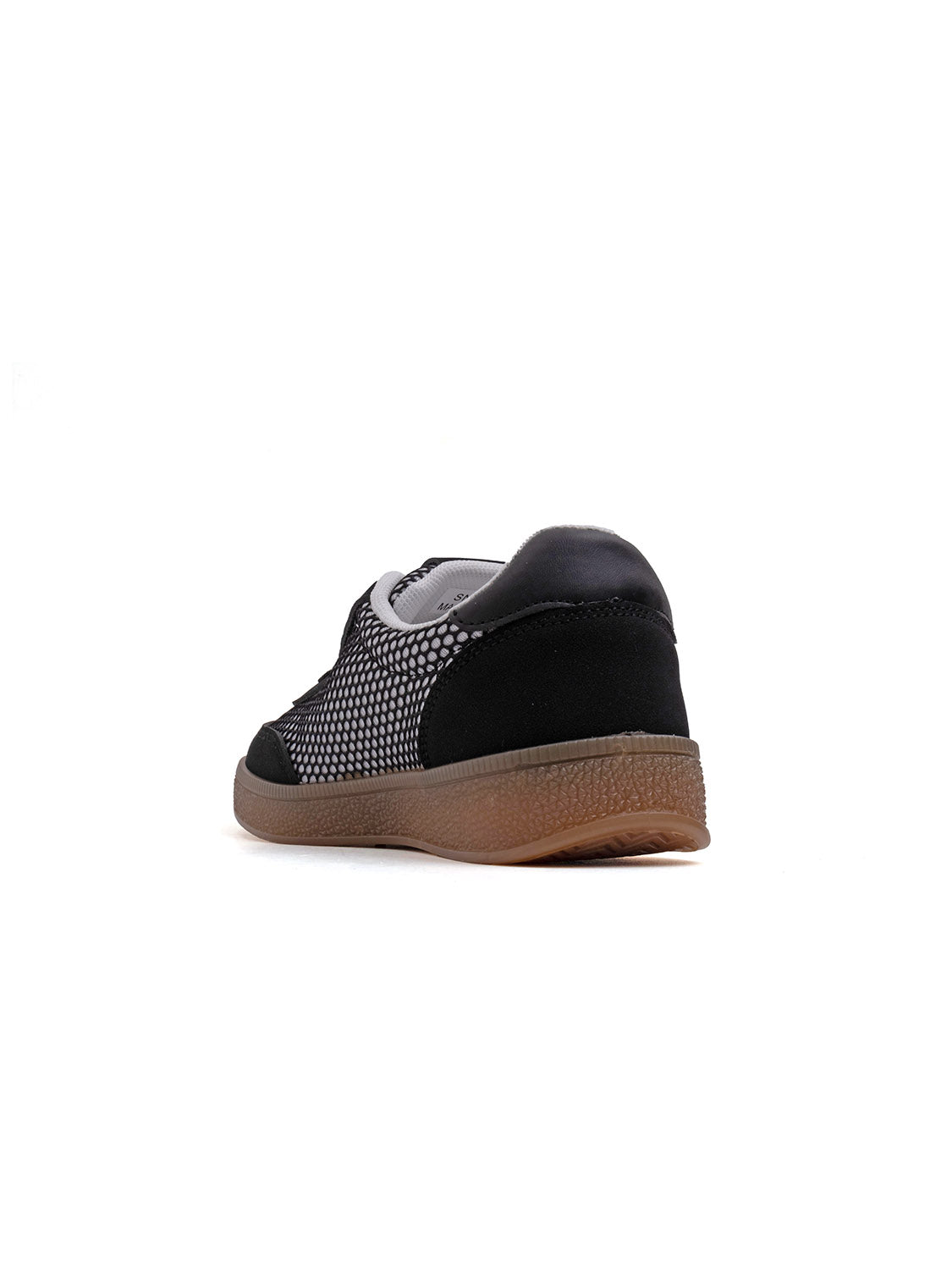 Sneaker bi-texture con suola a contrasto - NERO