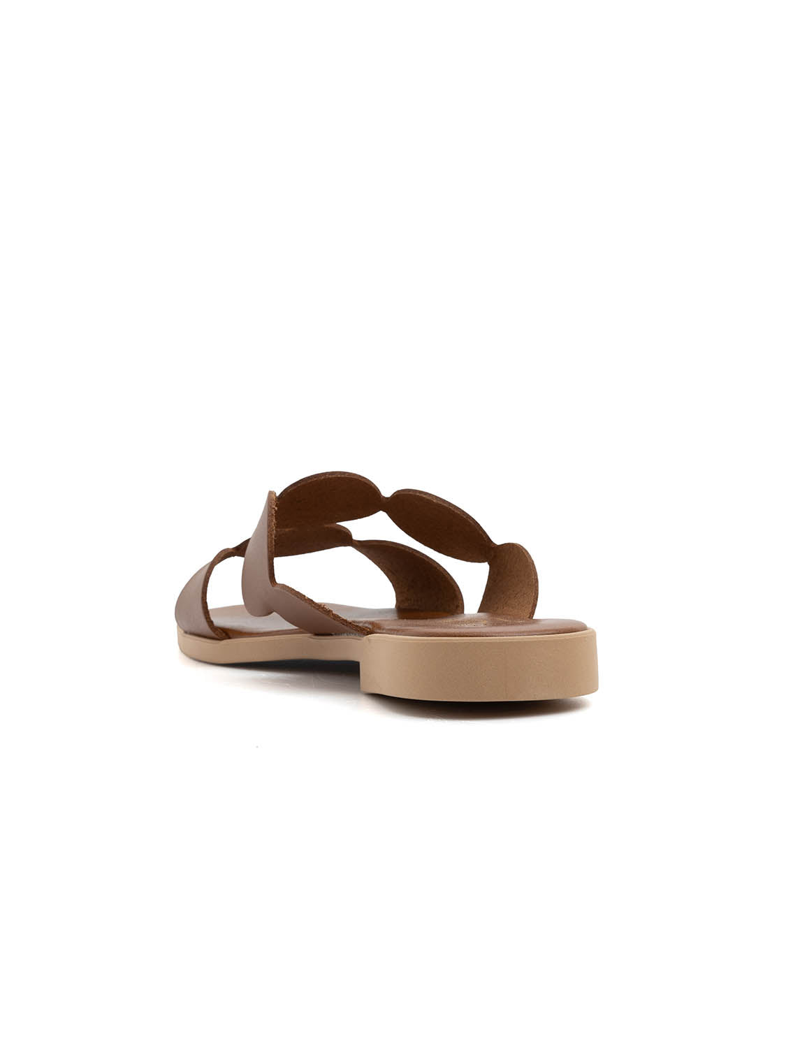 Ciabatta geometric cut in vera pelle - BRUCIATO