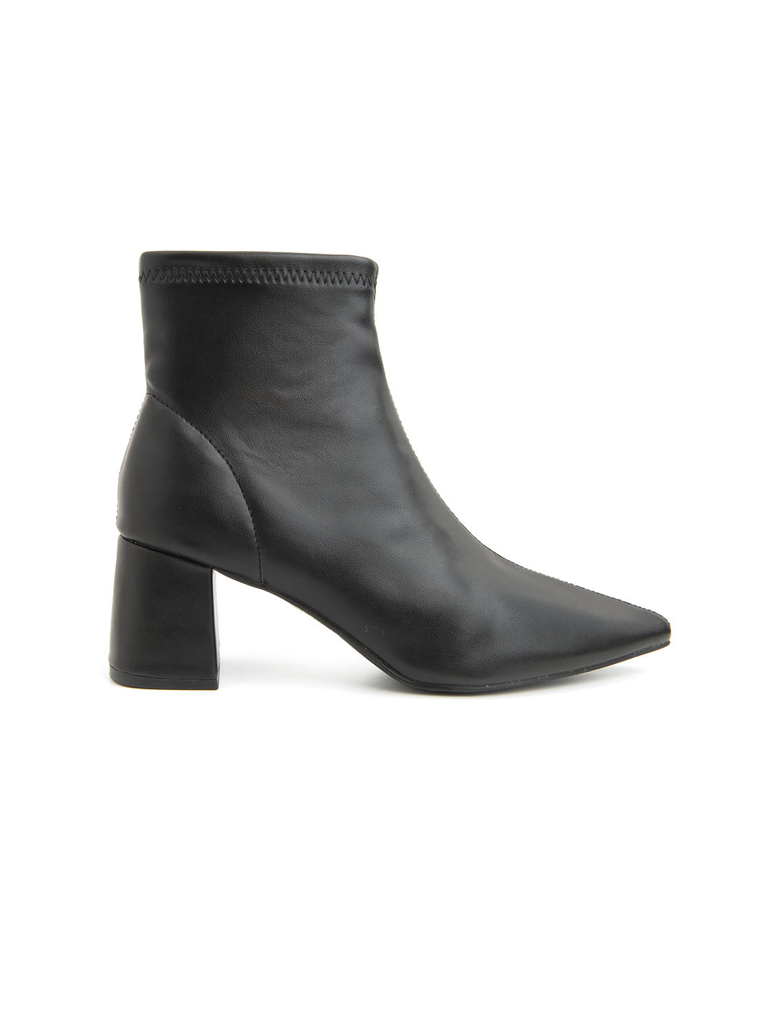 Tronchetto sock style con tacco largo - NERO
